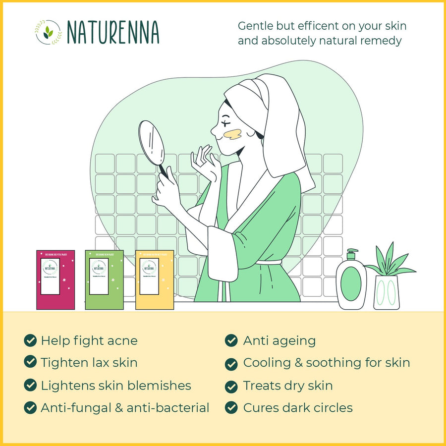 Naturenna Multani, Neem & Rose Combo — benefits