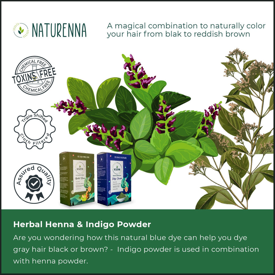 Naturenna Amla, Herbal Henna & Indigo Kit — description