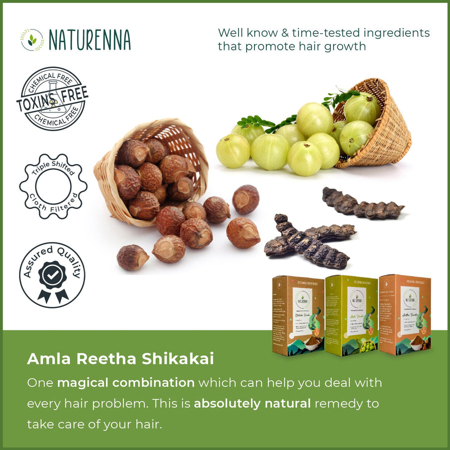 Naturenna Amla Reetha Shikakai Combo — description